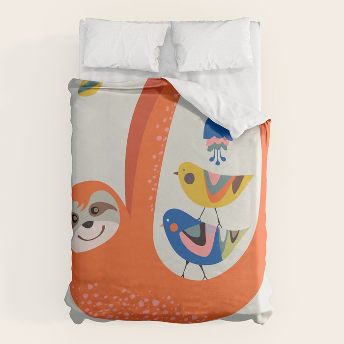 Mid Century Sloth Duvet Cover Gallery Image 6