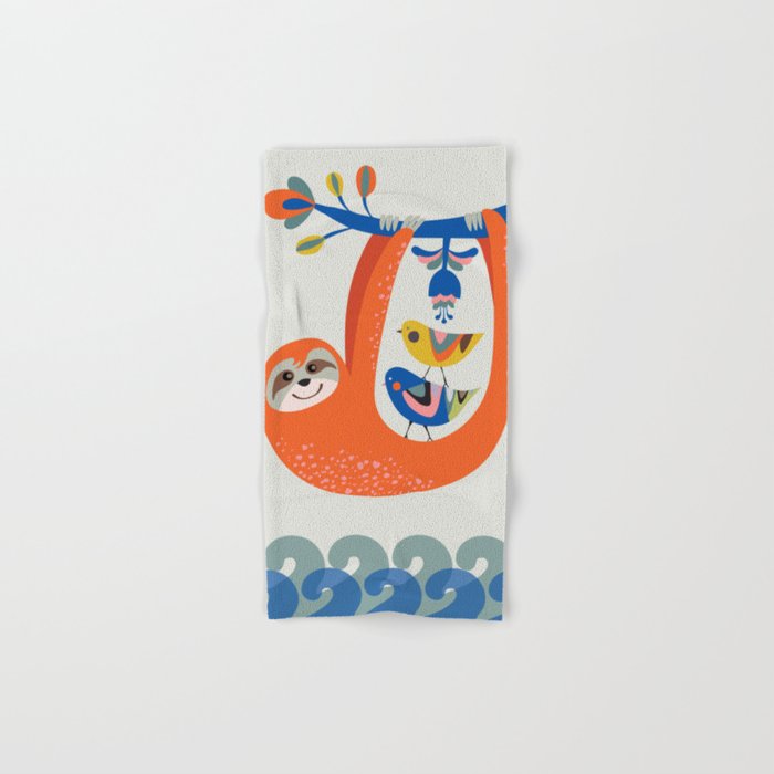Mid Century Sloth Bath Towel Gallery Image 1