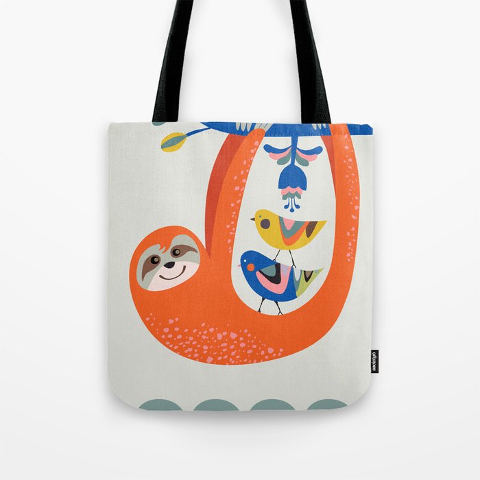 Mid Century Sloth Tote Bag Gallery Image 1
