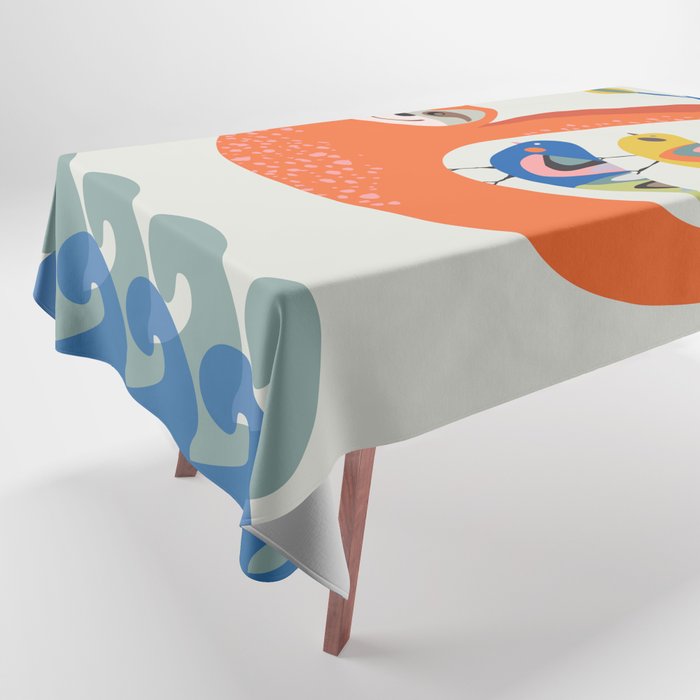 Mid Century Sloth Tablecloth Gallery Image 1