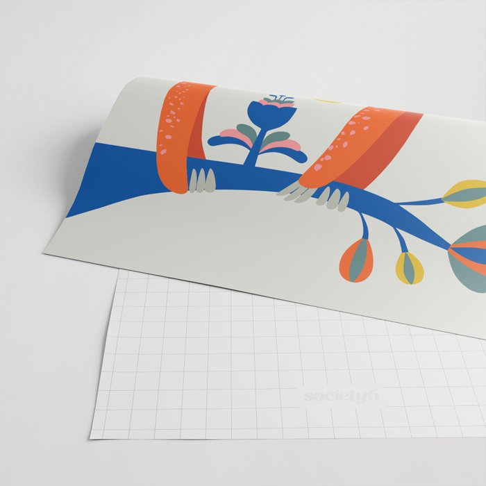 Mid Century Sloth Wrapping Paper Gallery Image 2