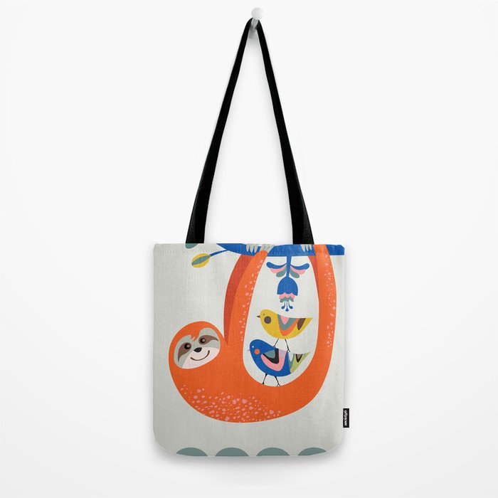 Mid Century Sloth Tote Bag Gallery Image 2