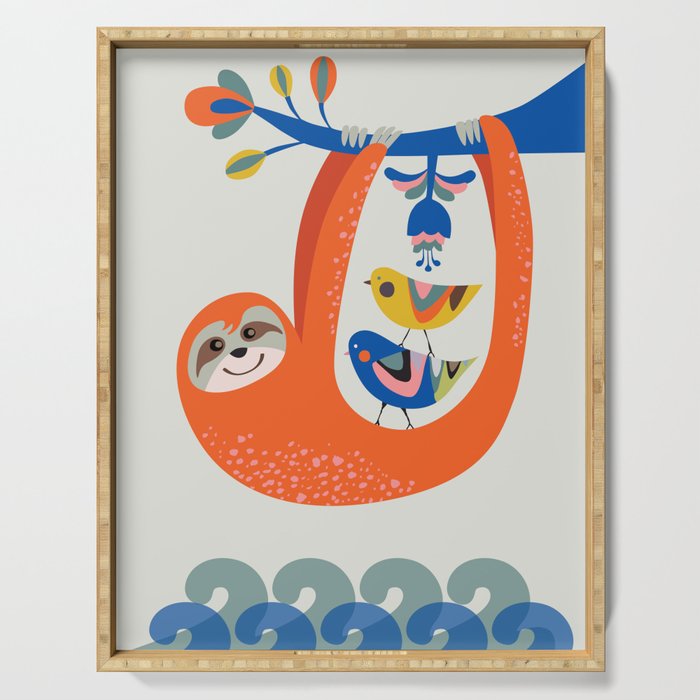 Mid Century Sloth Serving Tray Gallery Image 1