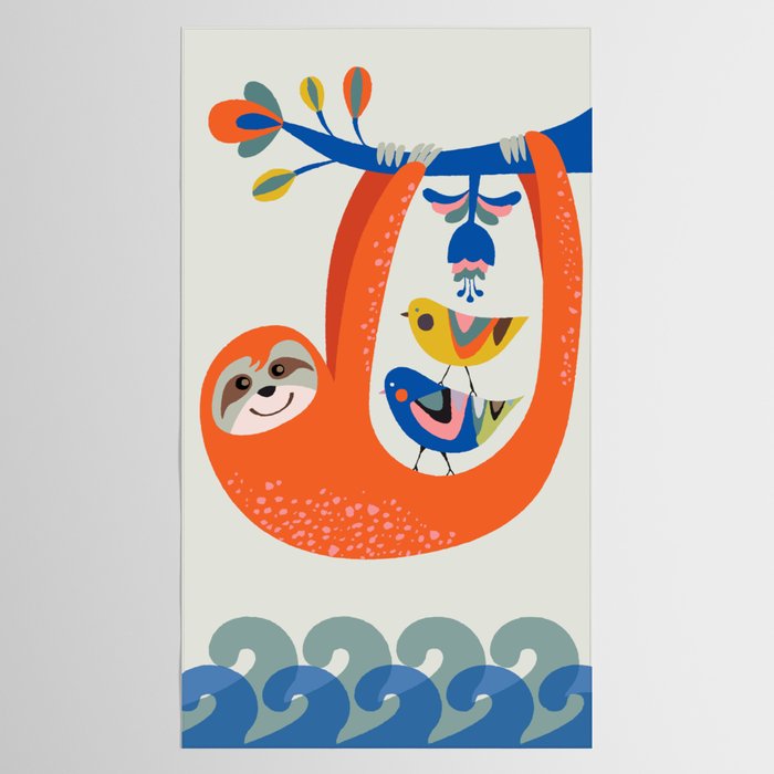 Mid Century Sloth Tablecloth Gallery Image 2