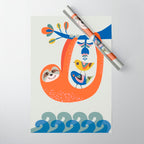 Mid Century Sloth Wrapping Paper Gallery Image 1