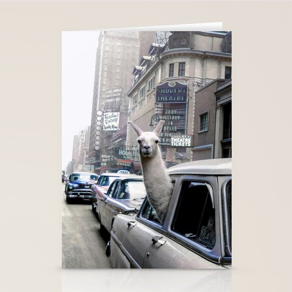 Llama Riding In Taxi In Color Stationery Card Gallery Image 2