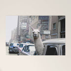 Llama Riding In Taxi In Color Welcome Mat Gallery Image 1