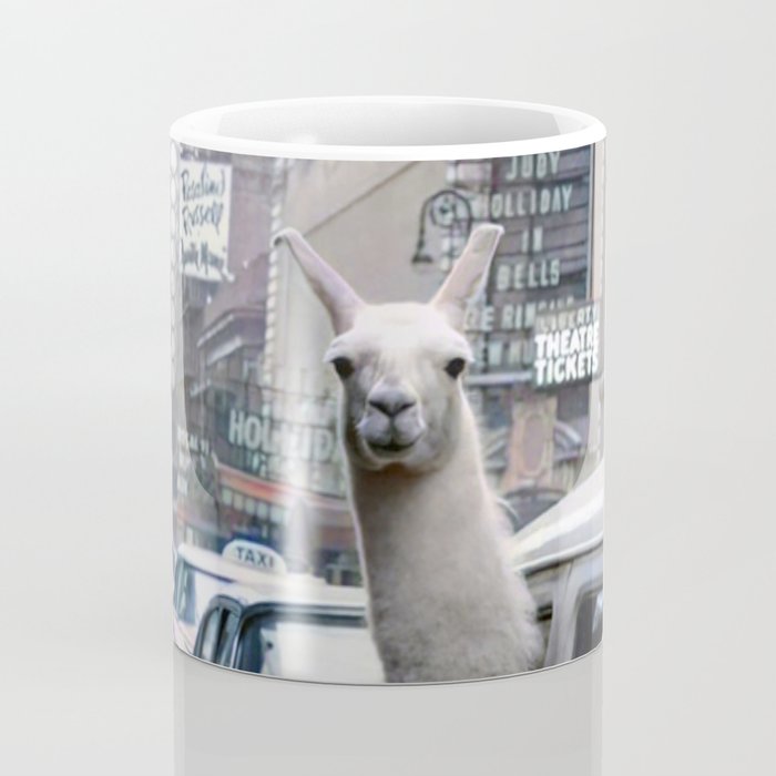 Llama Riding In Taxi In Color Coffee Mug Gallery Image 4