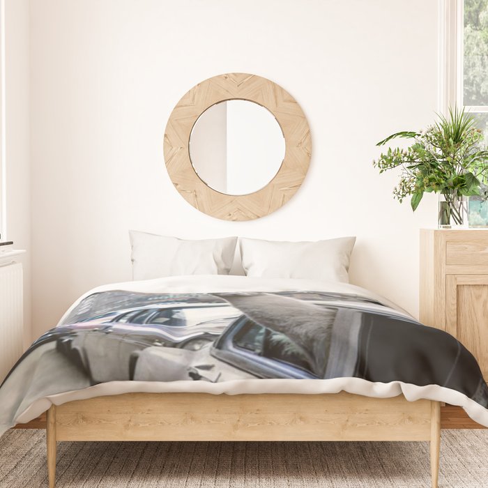 Llama Riding In Taxi In Color Duvet Cover Gallery Image 3