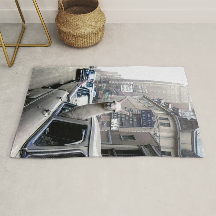 Llama Riding In Taxi In Color Rug Gallery Image 1