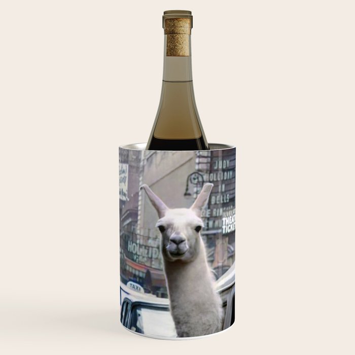 Llama Riding In Taxi In Color Wine Chiller Gallery Image 1