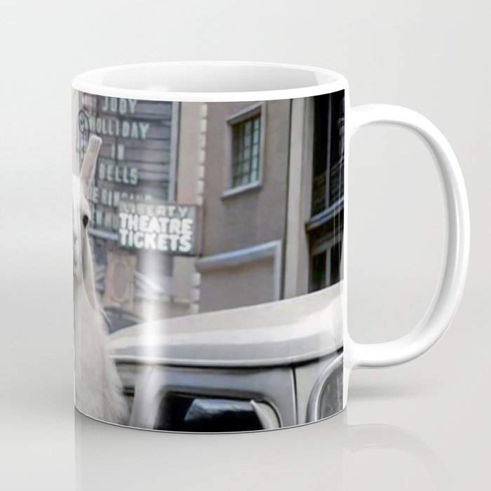Llama Riding In Taxi In Color Coffee Mug Gallery Image 1