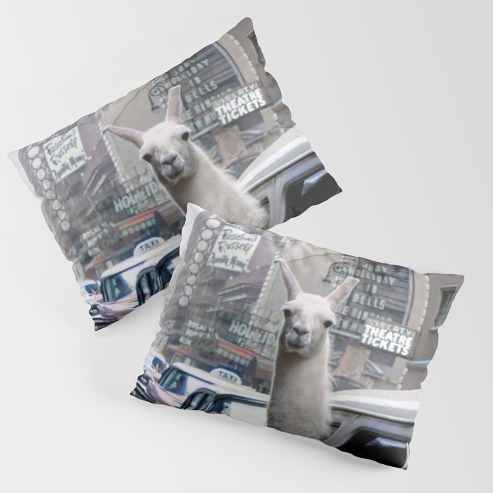 Llama Riding In Taxi In Color Pillow Sham Gallery Image 3