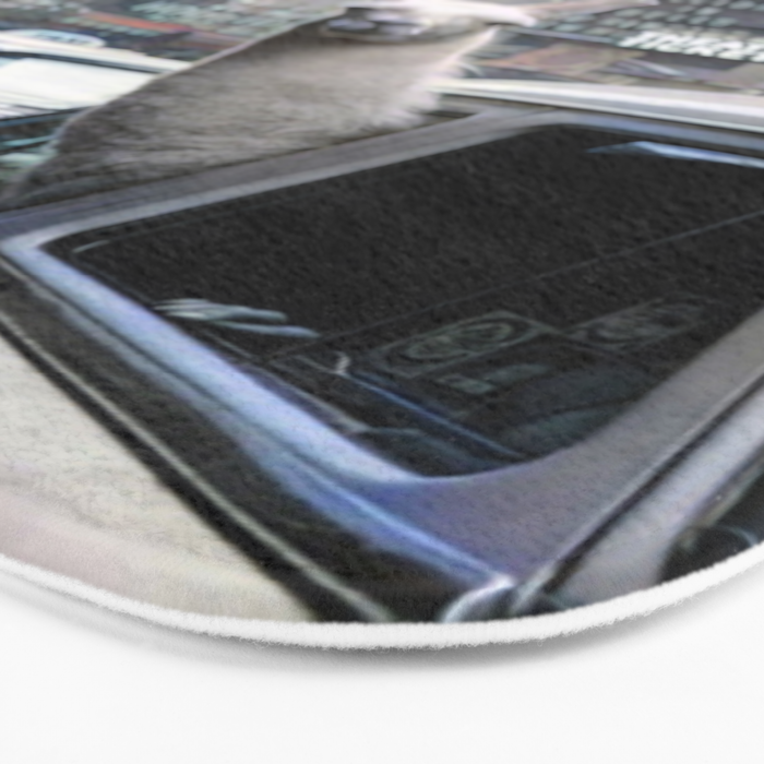 Llama Riding In Taxi In Color Bath Mat Gallery Image 3