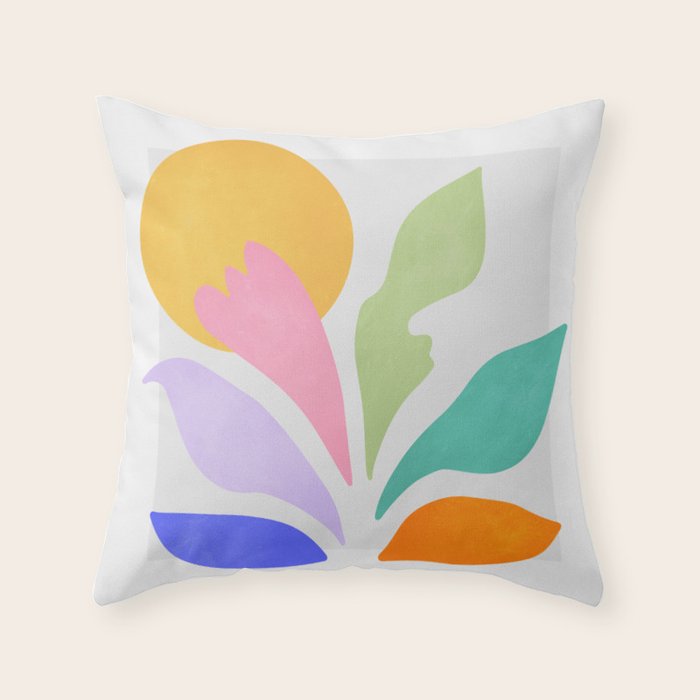 Sun & Leaves: Matisse Pastel Series 04 Throw Pillow Gallery Image 6