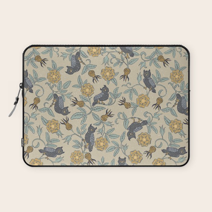 Tudor Owls in Grey Laptop Sleeve Gallery Image 1