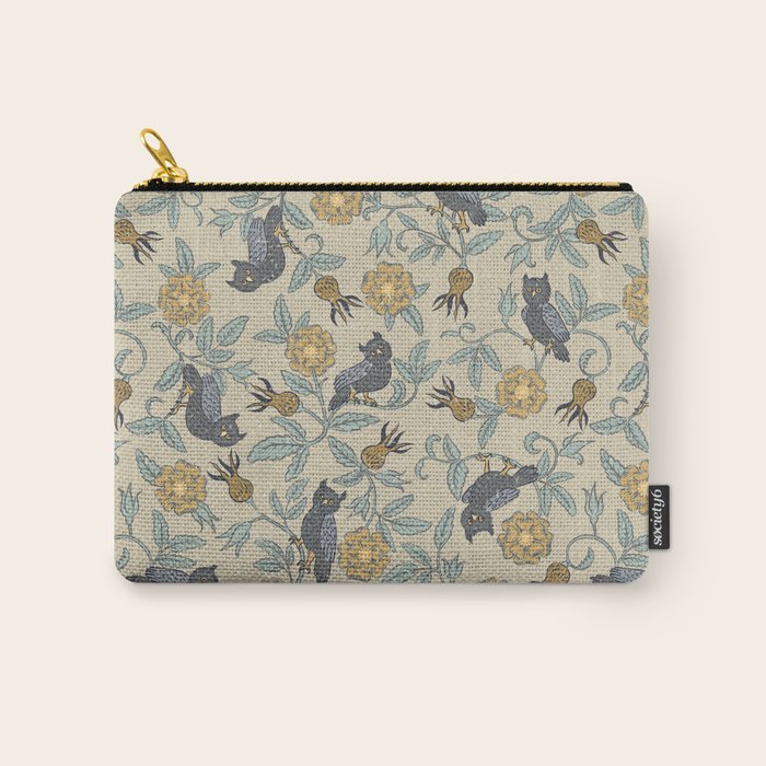 Tudor Owls in Grey Carry All Pouch Gallery Image 1
