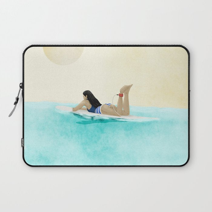Wait for your perfect wave C Laptop Sleeve Gallery Image 1