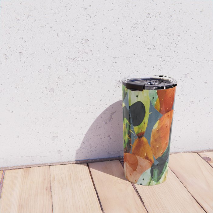 Abstract Modern Cactus 3 Travel Mug Gallery Image 4