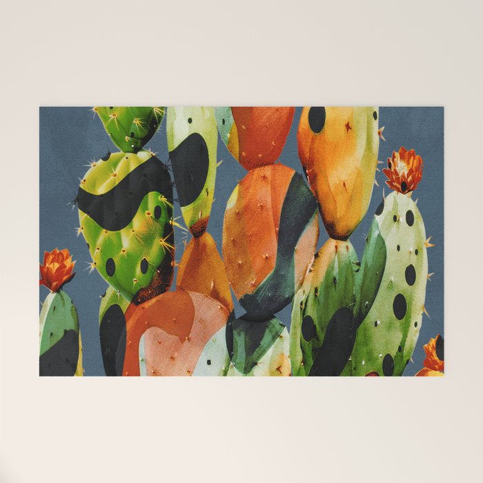 Abstract Modern Cactus 3 Welcome Mat Gallery Image 1