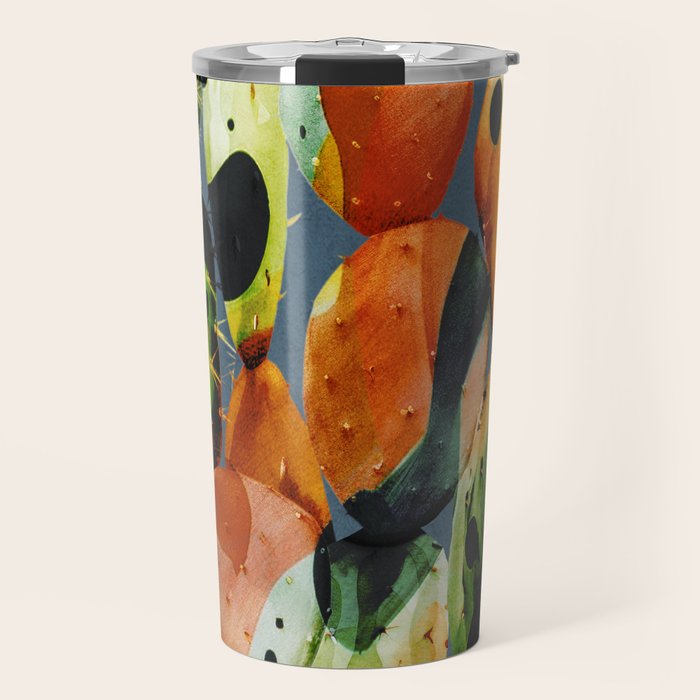 Abstract Modern Cactus 3 Travel Mug Gallery Image 1