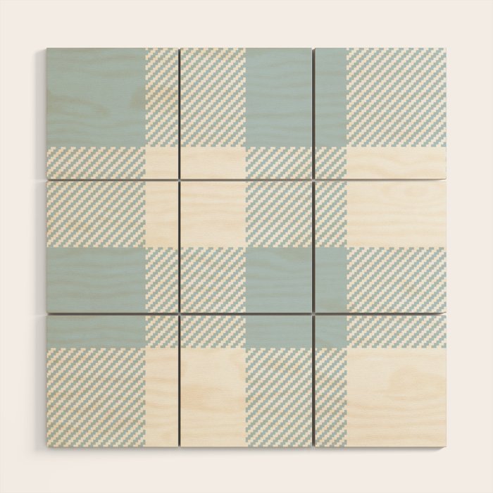 Baby Blue Buffalo Check Wood Wall Art Gallery Image 1