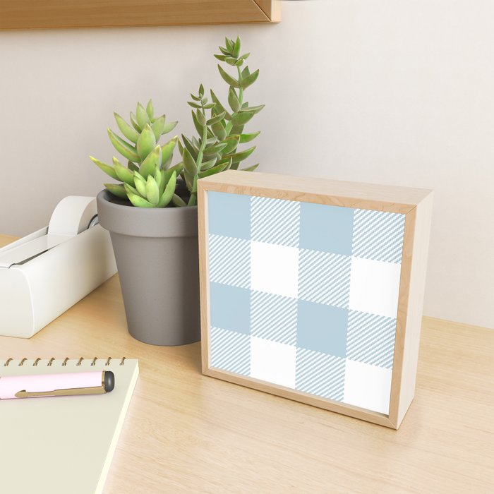 Baby Blue Buffalo Check Mini Art Print Gallery Image 2
