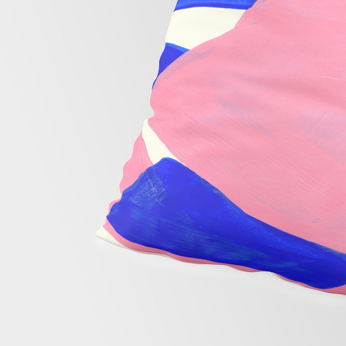 Blue Pink Fun Colorful Mid Century Modern Abstract Painting Shapes Pattern Pillow Sham Gallery Image 4