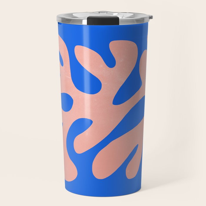Rose Bud & Azure Blue: Matisse Paper Cutouts 02 Travel Mug Gallery Image 1