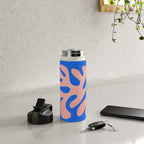 Rose Bud & Azure Blue: Matisse Paper Cutouts 02 Water Bottle Gallery Image 4