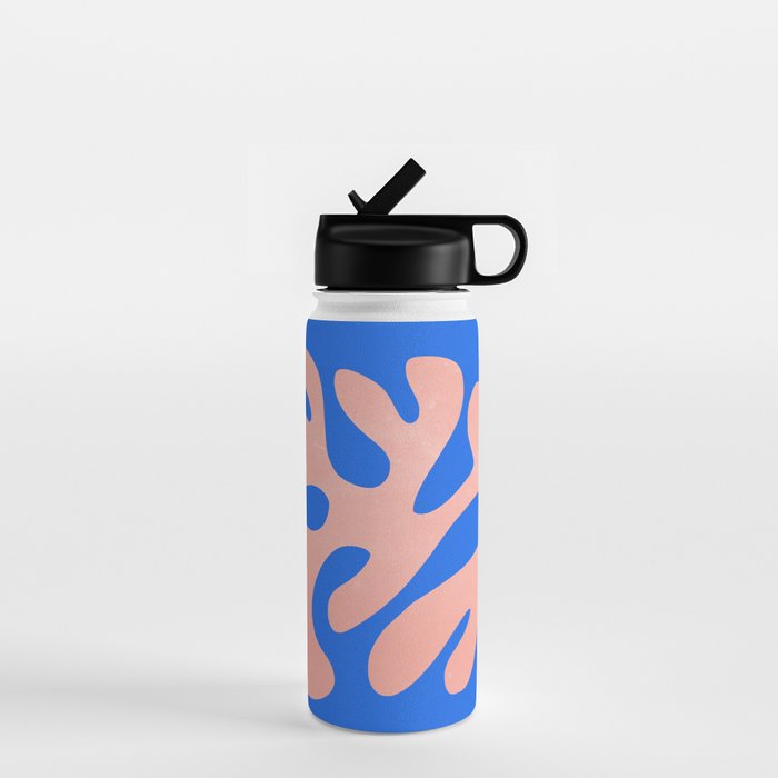 Rose Bud & Azure Blue: Matisse Paper Cutouts 02 Water Bottle Gallery Image 1