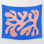 Rose Bud & Azure Blue: Matisse Paper Cutouts 02 Wall Tapestry Gallery Image 4