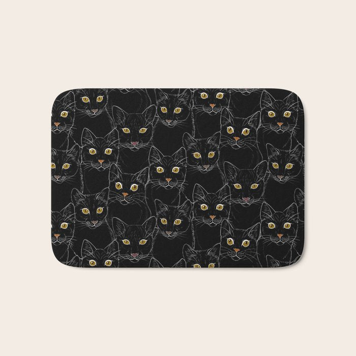 Black Cat Portraits Bath Mat Gallery Image 1