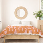 Mod Loops Orange and Pink Abstract Geometric Pattern Duvet Cover Gallery Image 3