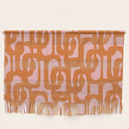 Mod Loops Orange and Pink Abstract Geometric Pattern Wall Hanging Gallery Image 1