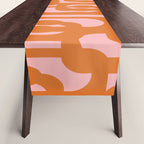 Mod Loops Orange and Pink Abstract Geometric Pattern Table Runner Gallery Image 1
