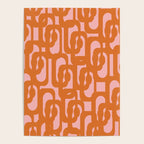 Mod Loops Orange and Pink Abstract Geometric Pattern Poster Gallery Image 4