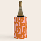 Mod Loops Orange and Pink Abstract Geometric Pattern Wine Chiller Gallery Image 1