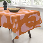 Mod Loops Orange and Pink Abstract Geometric Pattern Tablecloth Gallery Image 3