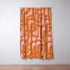 Mod Loops Orange and Pink Abstract Geometric Pattern Window Curtain Gallery Image 3