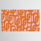Mod Loops Orange and Pink Abstract Geometric Pattern Tablecloth Gallery Image 2