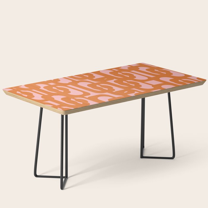 Mod Loops Orange and Pink Abstract Geometric Pattern Coffee Table Gallery Image 1