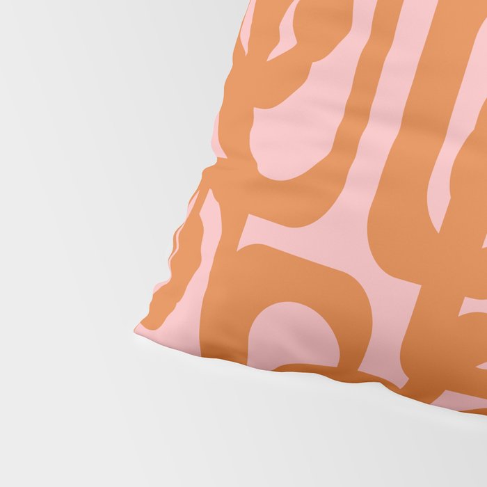 Mod Loops Orange and Pink Abstract Geometric Pattern Pillow Sham Gallery Image 4