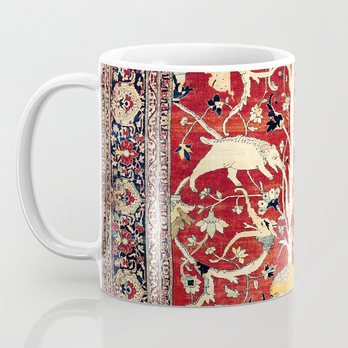 Silk Heriz Azerbaijan Northwest Persian Rug Print Coffee Mug Gallery Image 3