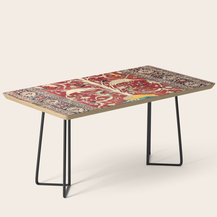 Silk Heriz Azerbaijan Northwest Persian Rug Print Coffee Table Gallery Image 1