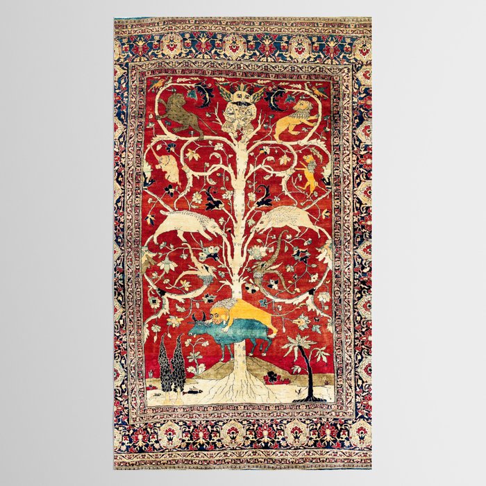 Silk Heriz Azerbaijan Northwest Persian Rug Print Tablecloth Gallery Image 2