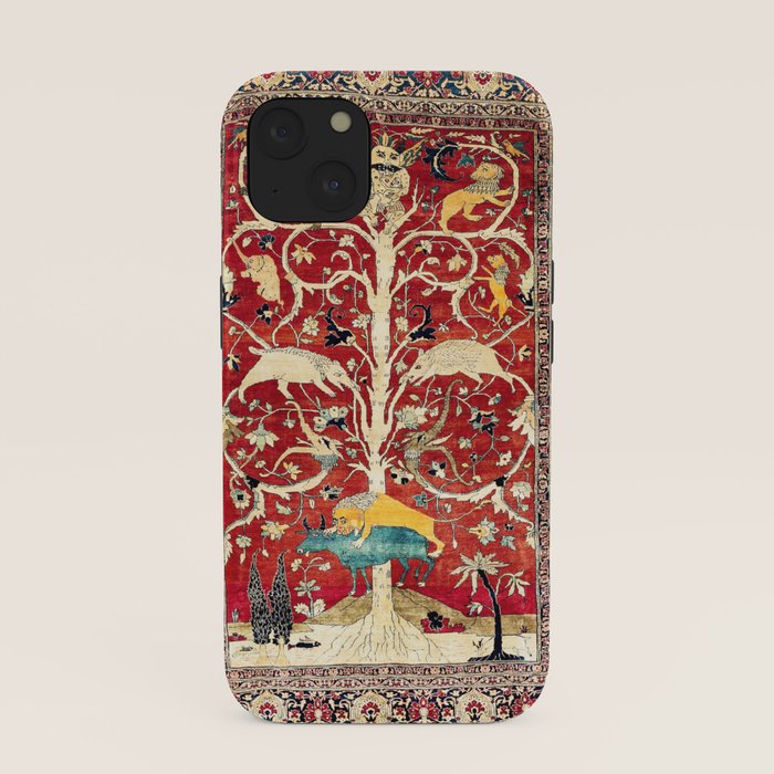 Silk Heriz Azerbaijan Northwest Persian Rug Print iPhone Case Gallery Image 37