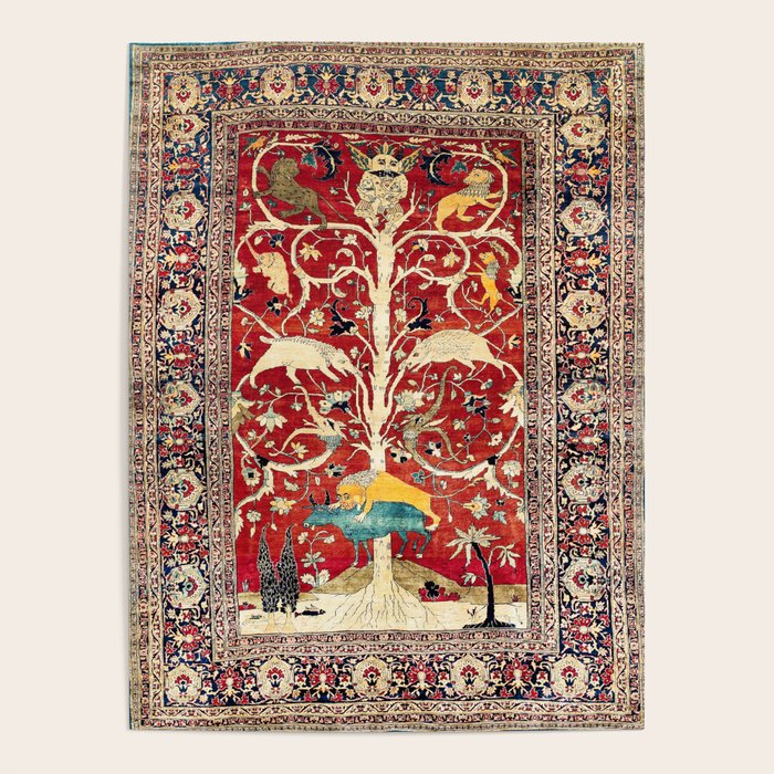 Silk Heriz Azerbaijan Northwest Persian Rug Print Poster Gallery Image 4