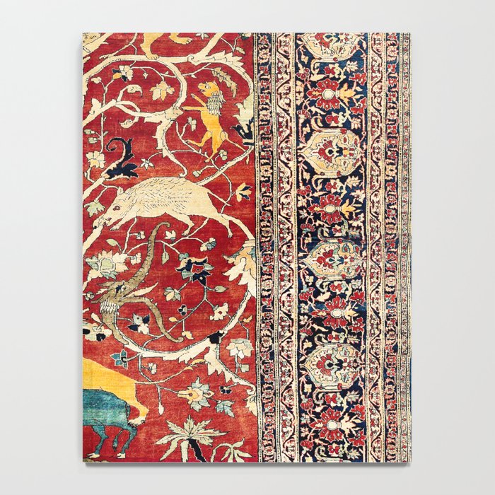 Silk Heriz Azerbaijan Northwest Persian Rug Print Notebook Gallery Image 4