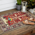 Silk Heriz Azerbaijan Northwest Persian Rug Print Outdoor Rug Gallery Image 2